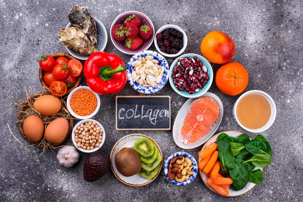 Which foods are necessary for producing collagen?